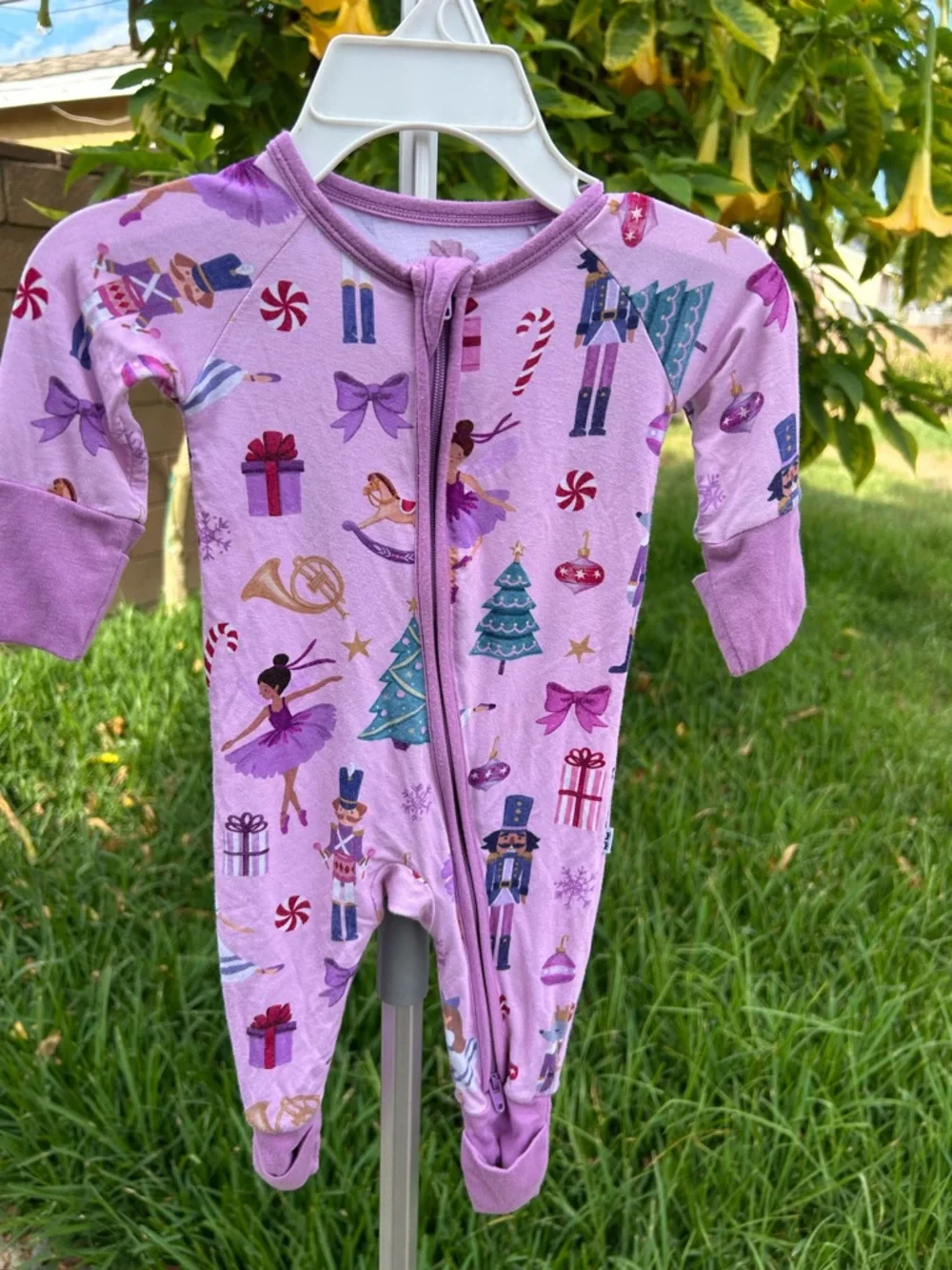 Little Sleepies Lavender Nutcracker & Ballerina Footed One-Piece